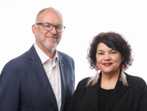 A photo of Reconciliation Australia co-chairs Michael Rose and Kirstie Parker